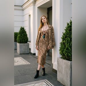 Jones New York Silk Animal Print Dress/Jacket